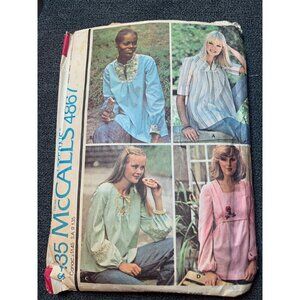 McCalls 4867 Misses Size 10 12  Tops Pattern 1970s